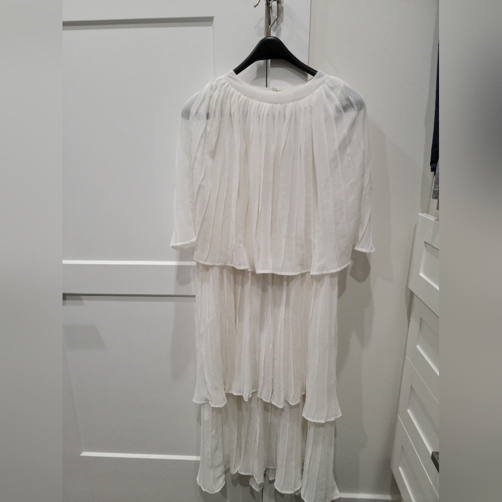 Beautiful Chiffon White Creme Dress